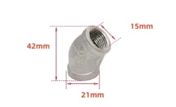 201/3 mins 3/8 Stainless steel 45&deg; elbow joint