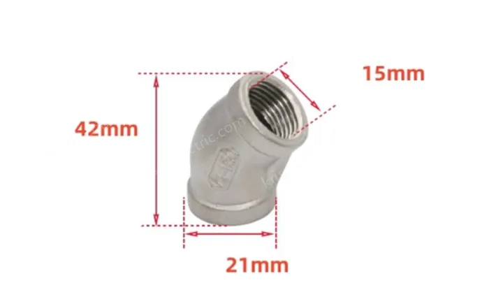 201/3 mins 3/8 Stainless steel 45° elbow joint