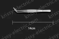 Stainless steel tweezers Curved round head (thick) 14cm