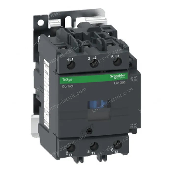 LC1D80M7C TeSys Deca Contactor, 3-Pole (3NO), AC-3/AC-3e, <=440V, 80A, 220VAC, Screw Terminal