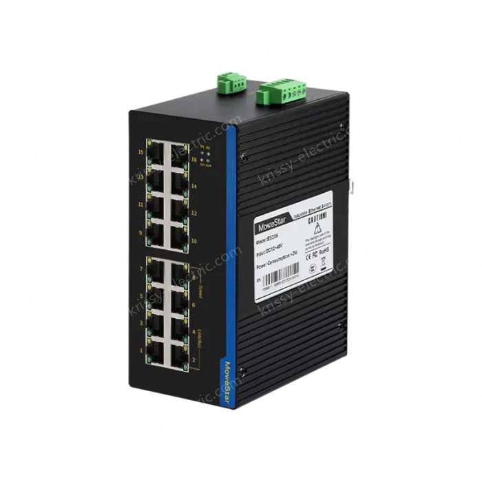 16 Ports 10/100M T(x) Din-Rail Unmanaged Industrial Ethernet Switch