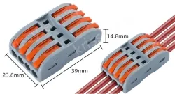 Fast splitter Four-in, four-out, regular orange with holes