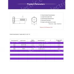 Half thread external hexagonal bolt M6*60